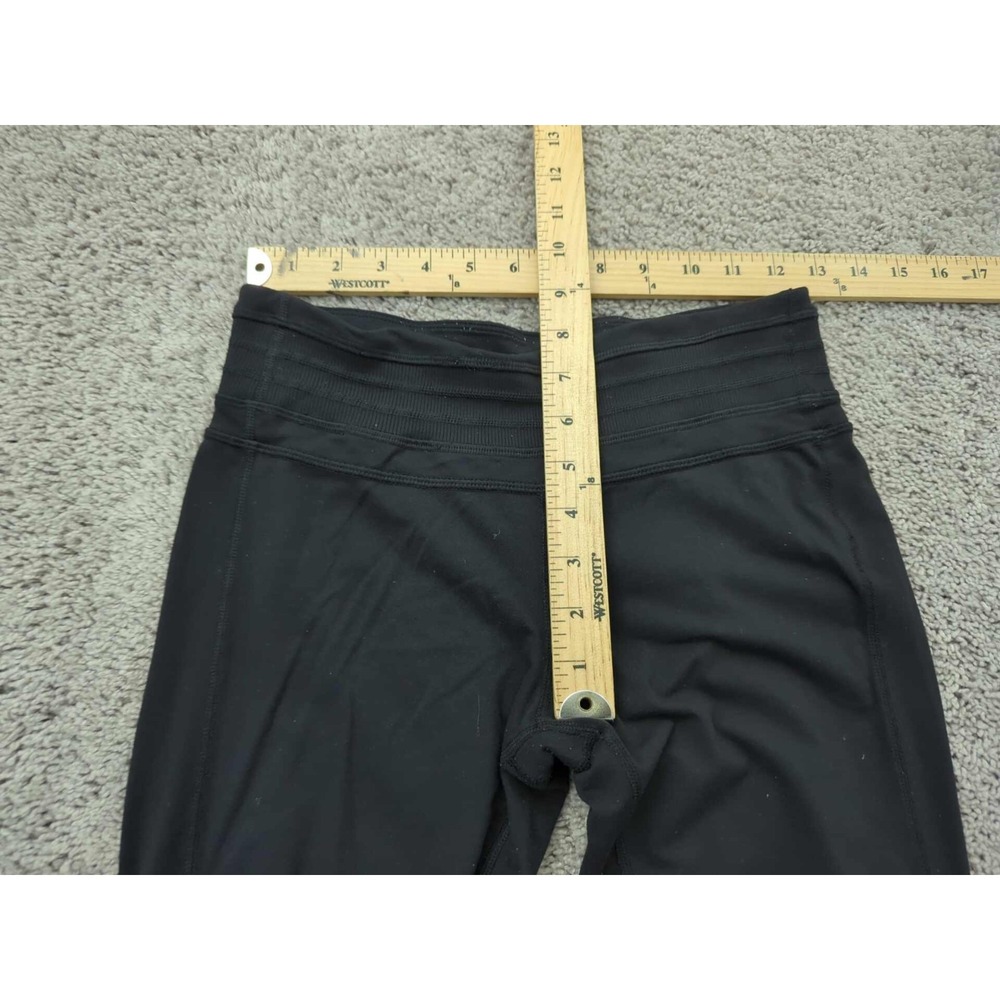 Prana Leggings Womens 25 Black Pull On Elastic Waist Low Rise Flared Gym - Picture 2 of 7
